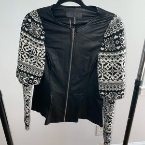 TOV leather peplum jacket